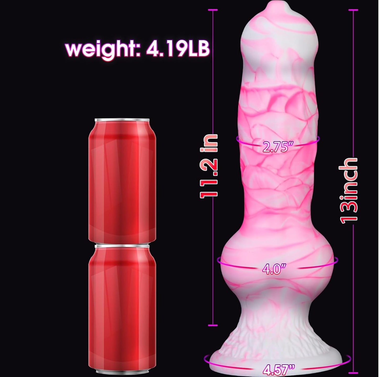 Knot Dog knotted Dildo Fantasy Monster Wolf Dildo with Suction Cup, Animal Giant Penis Anal Butt Training Stretcher Plug for Women Men