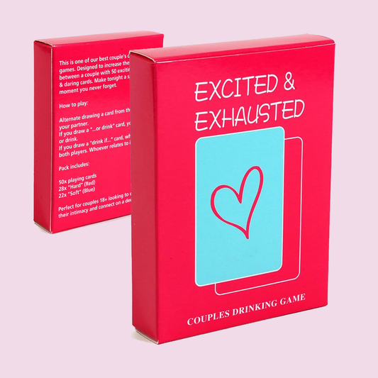 Sex Couples Drinking Game for Adults - Excited & Exhausted, Romantic Game for Couples - Perfect Date Night Ideas