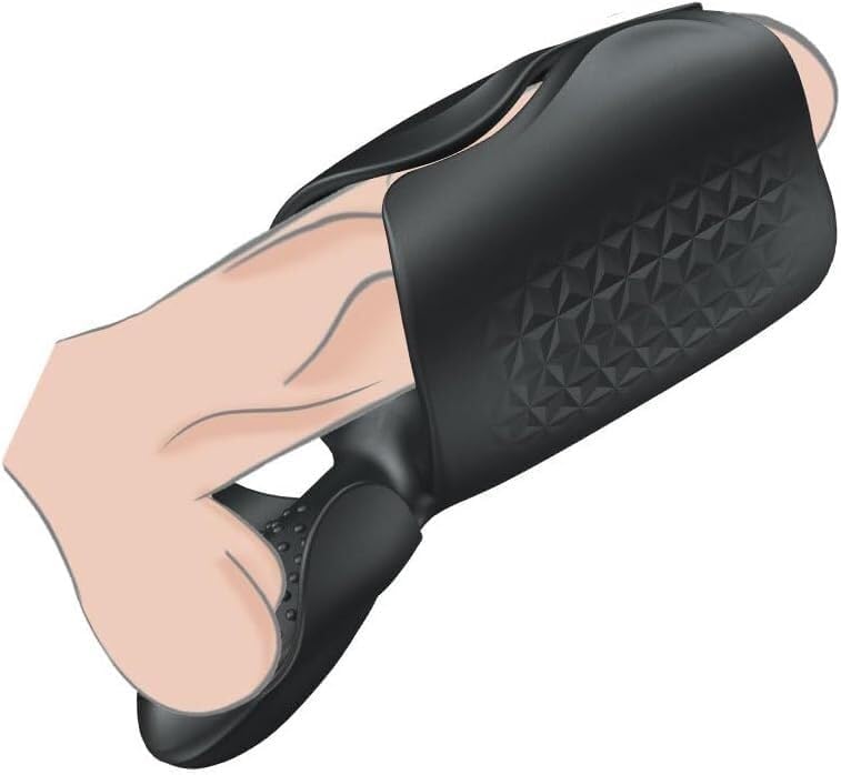 Masturbator Penis Delay Training Vibrator, Tapping & Vibrating Open-Ended Male Vibrator – 9 Modes