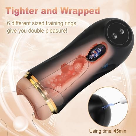 Vibrating Male Masturbator Sex Toys for Men, Male Sex Toys Realistic Textured Pocket Pussy Mens Stroker with 10 Vibration Mode, Hands-Free Blowjob Machine Masturbators for Penis Training &Men Pleasure