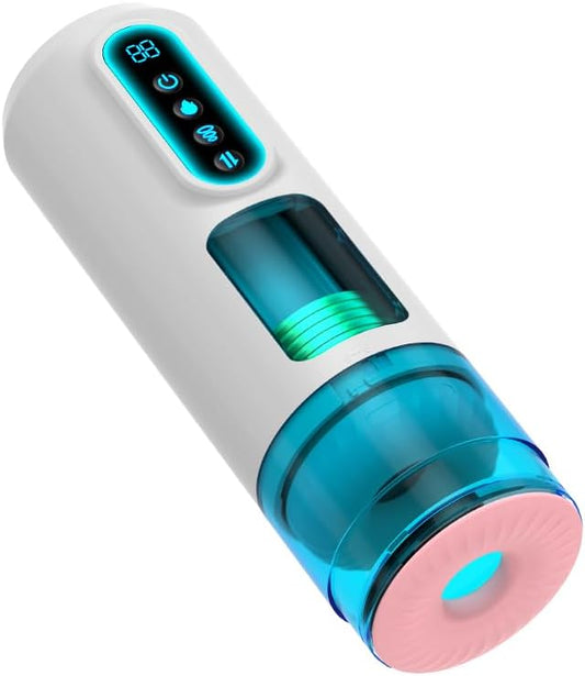 Male Masturbator Sex Toys for Men - Thrusting Male Stroker with 360° Heating, 5-Speed Smooth Motion Blowjob Adult Men's Sex Toy, Silent Brushless Motor, Pocket Pussy Sleeve Erotic Massage Kits