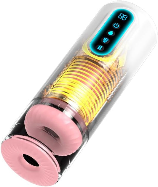 Male Masturbator Sex Toys for Men - Thrusting Male Stroker with 360° Heating, 5-Speed Smooth Motion Blowjob Adult Men's Sex Toy, Silent Brushless Motor, Pocket Pussy Sleeve Erotic Massage Kits