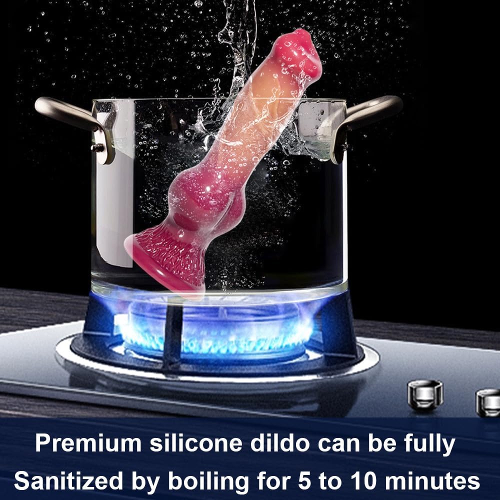 Dog Knot Dildo Silicone Thick Wolf Suction Cup Anal Training, Fantasy Canine Animal Big Anal Plug Penis, Prostate Massage, Female Male Sex Toy