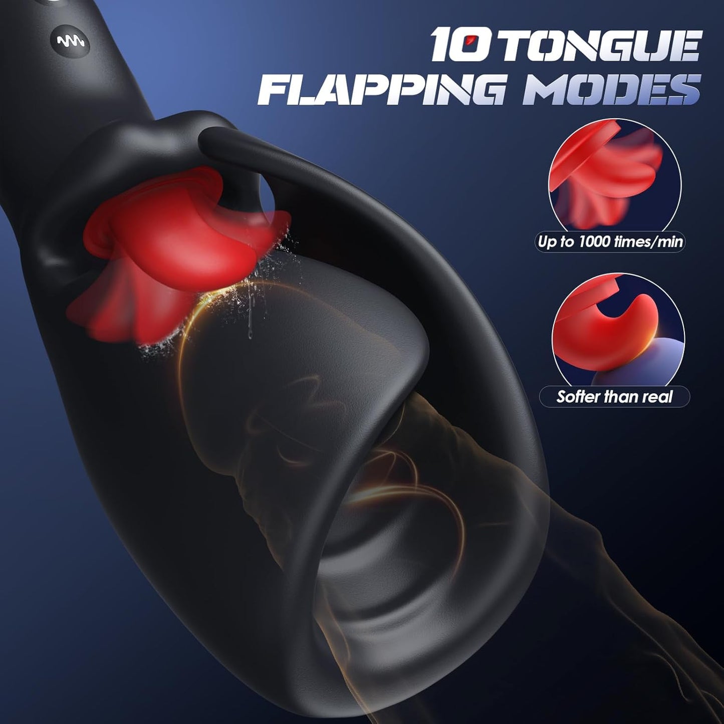 Male Sex Toys for Men Tongue Vibrator - EINSEO Male Masturbator AI Smart APP Control Pocket Pussy Stroker with 10 Licking & Vibrating Modes Penis Vibrator, Handheld Blowjob Adult Toys Massage Oils