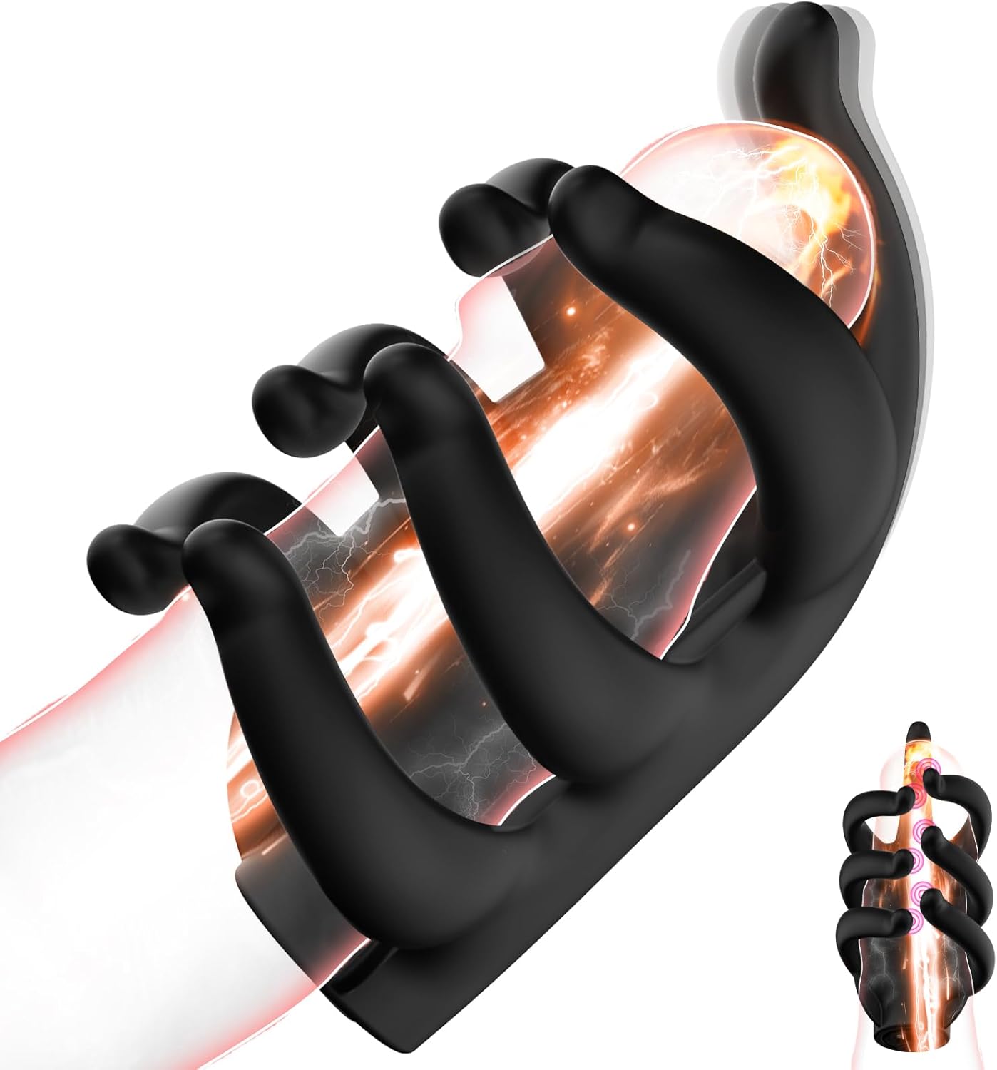 Male Sex Toys Penis Vibrator, Male Masturbator Sex Toys with 10 Vibrating Modes, Finger-Shaped Penis Trainer Extender & Prolong Endurance, Adult Sex Toy & Games for Men Women Couples