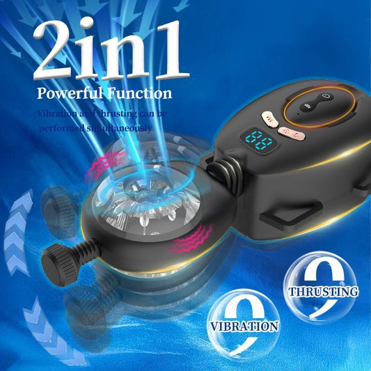 Wearable Automatic Male Masturbator with Removable Belts, Wordone LCD Display Adjustable Males Sex Toys Penis Pump/Male Stroker, Adult Sex Toys for Men, Real Blowjob Sex Machine for Men's Pleasure