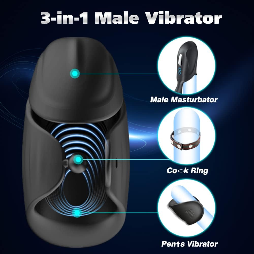 Adjustable 3-in-1 Hands-Free Male Vibrator Trainer