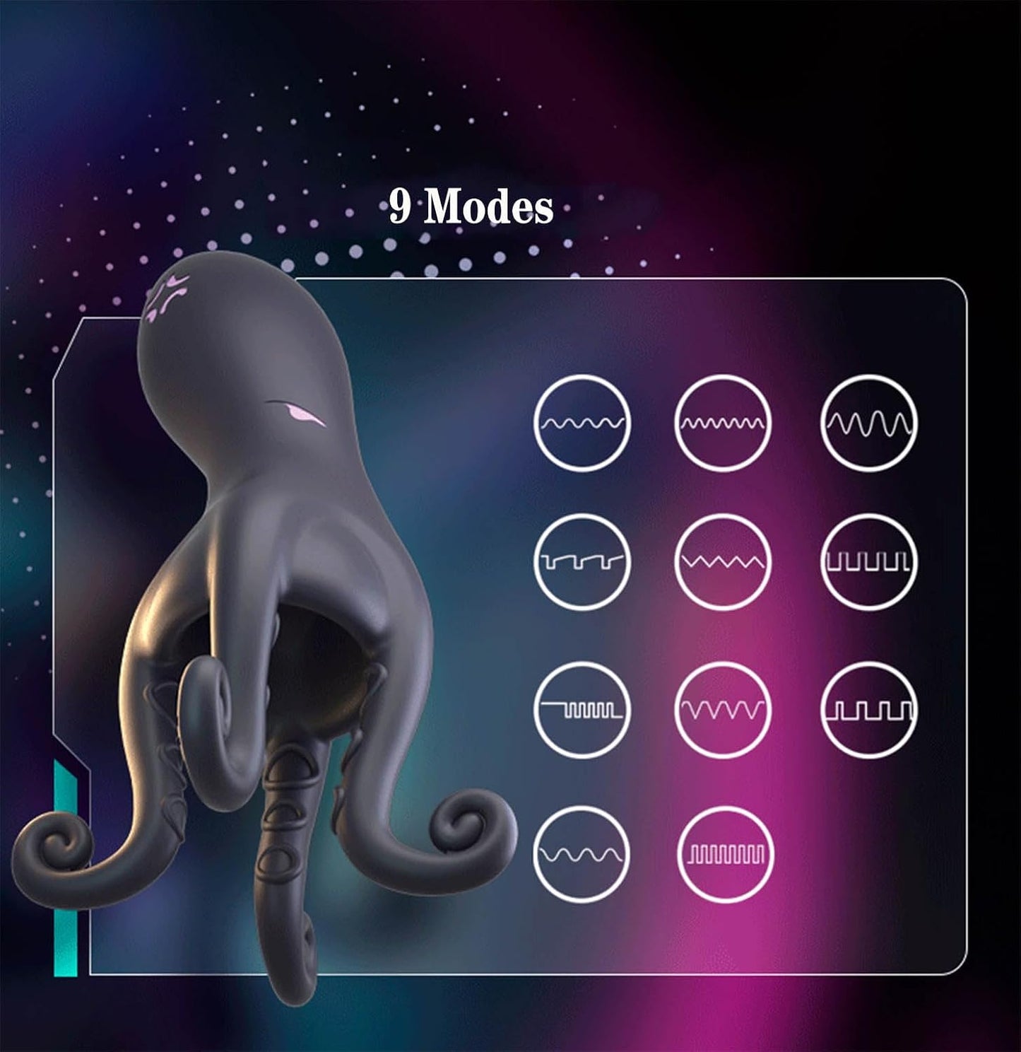 Compact octopus-inspired male vibrator for solo or couples use