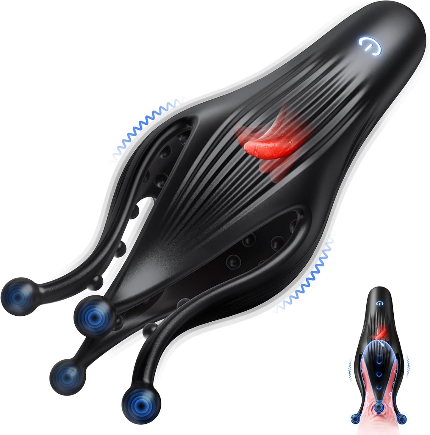 Male Sex Toy Penis Vibrator - EINSEO Male Masturbator Sex Toys for Men Stroker with 10 Licking & Vibrating for Glans Nipple 360° Wrapped Stimulation, Tentacle Vibrator Adult Toy S&M Floggers