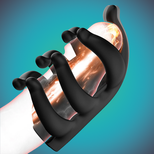 Male Sex Toys Penis Vibrator, Male Masturbator Sex Toys with 10 Vibrating Modes, Finger-Shaped Penis Trainer Extender & Prolong Endurance, Adult Sex Toy & Games for Men Women Couples