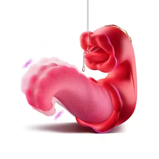 Oronova OpalSway Twin Rose Thrusting G Spot Vibrator - Tongue Teasing & Vibrating