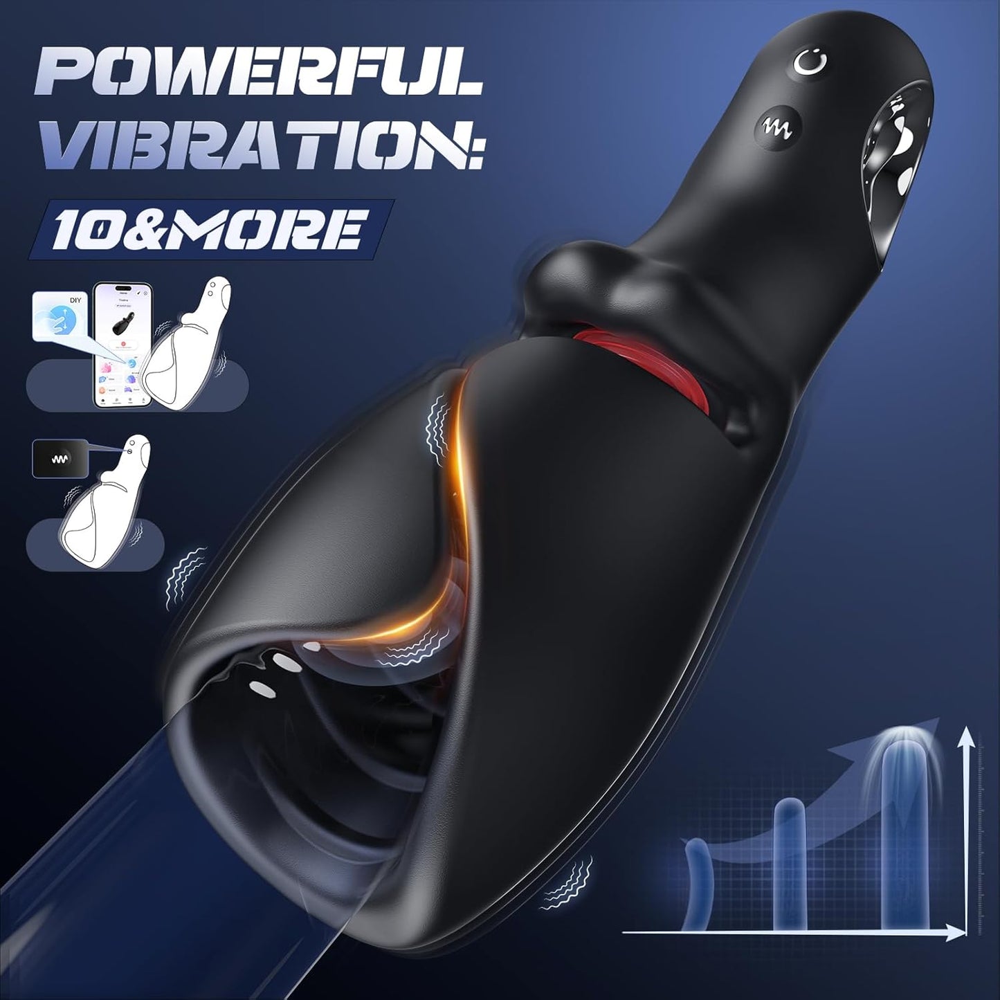 Male Sex Toys for Men Tongue Vibrator - EINSEO Male Masturbator AI Smart APP Control Pocket Pussy Stroker with 10 Licking & Vibrating Modes Penis Vibrator, Handheld Blowjob Adult Toys Massage Oils