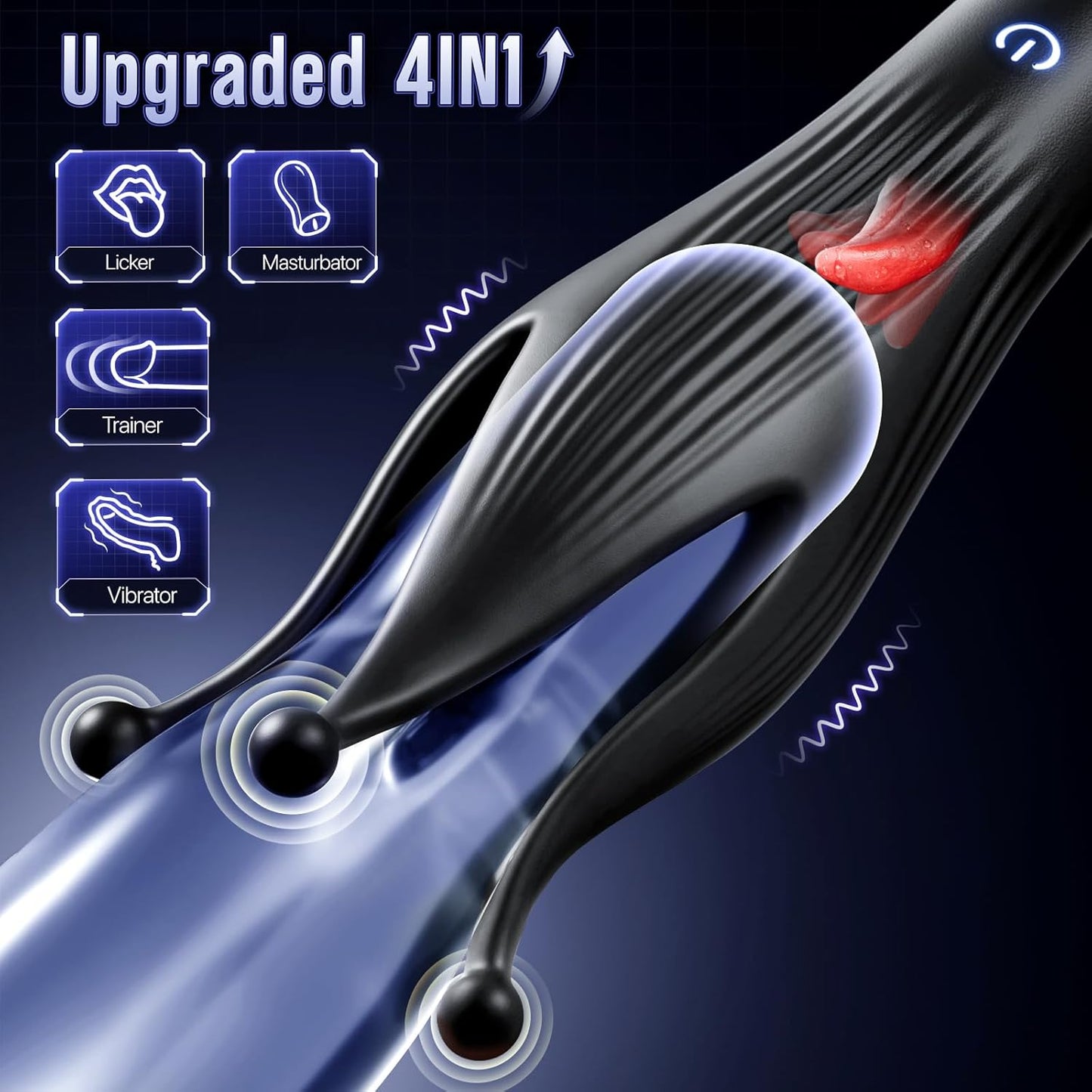 Male Sex Toy Penis Vibrator - EINSEO Male Masturbator Sex Toys for Men Stroker with 10 Licking & Vibrating for Glans Nipple 360° Wrapped Stimulation, Tentacle Vibrator Adult Toy S&M Floggers