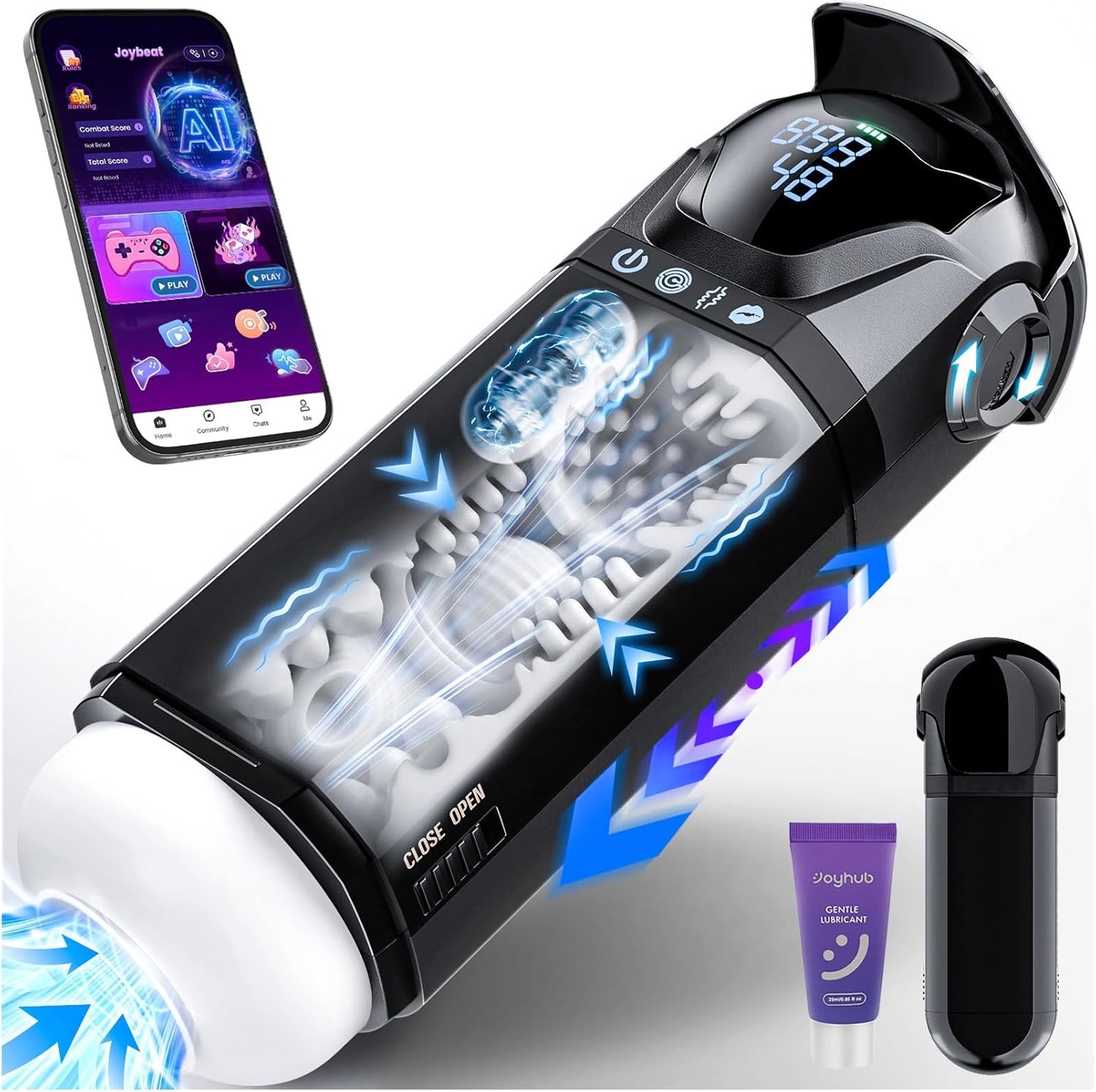 Male Masturbator Mens Sex Toys - Penis Pump Sex Toy for Men with 9 Sucking & 9 Thrusting & 9 Vibrating, APP Control Adult Toys Pocket Pussy 3D Male Stroker, Visual Screen Sex Machine