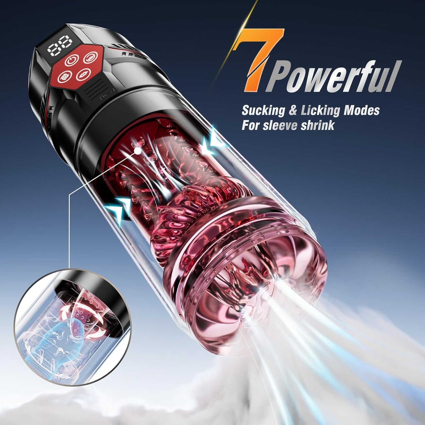 Male Masturbator Penis Pump - AI Sync Male Sex Toys for Men with 12 S Vacuum Pump & 7 Thrusting Rotating Vibrating Sucking Licking Adult Toys Mens Sex Toys Pocket Pussy Pumps & Enlargers