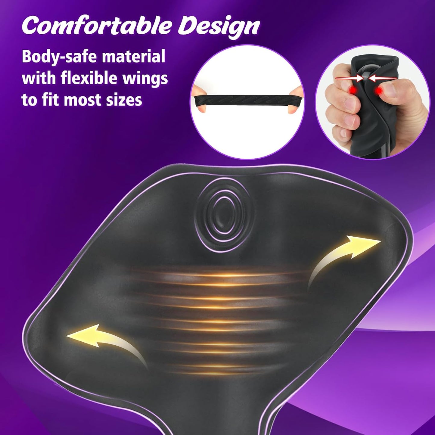 Tapping Vibrating Male Masturbator with Bend-to-Fit Testicle Vibrator, Hands Free Penis Vibrator Stroker Trainer with Cock Ring, Adult Sex Toys for Men, Mens Vibrating Blowjob Sex Machine Masturbation