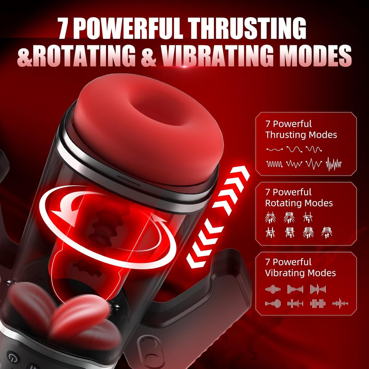 Male Masturbator Male Sex Toys - 5 in 1 Sex Toys for Men with 7 Vibrating & 7 Thrusting & 7 Sucking Modes, Penis Pump with LCD Disdaly, Adult Toys Sex Machine with Phone Holder mini Pocket Pussy