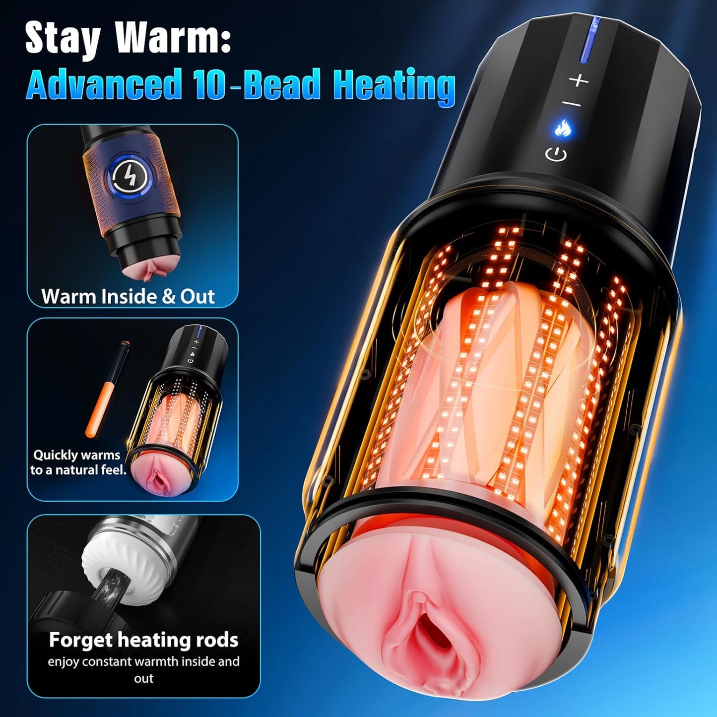 Male Masturbator Sex Toys for Men - AI & APP Control Thrusting Male Stroker with 360° Heating, 5-Speed Smooth Motion Adult Mens Sex Toy, Silent Brushless Motor, Pocket Pussy Sleeve Massage Kits