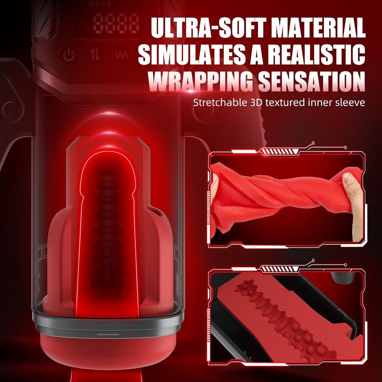Male Masturbator Male Sex Toys - 5 in 1 Sex Toys for Men with 7 Vibrating & 7 Thrusting & 7 Sucking Modes, Penis Pump with LCD Disdaly, Adult Toys Sex Machine with Phone Holder mini Pocket Pussy