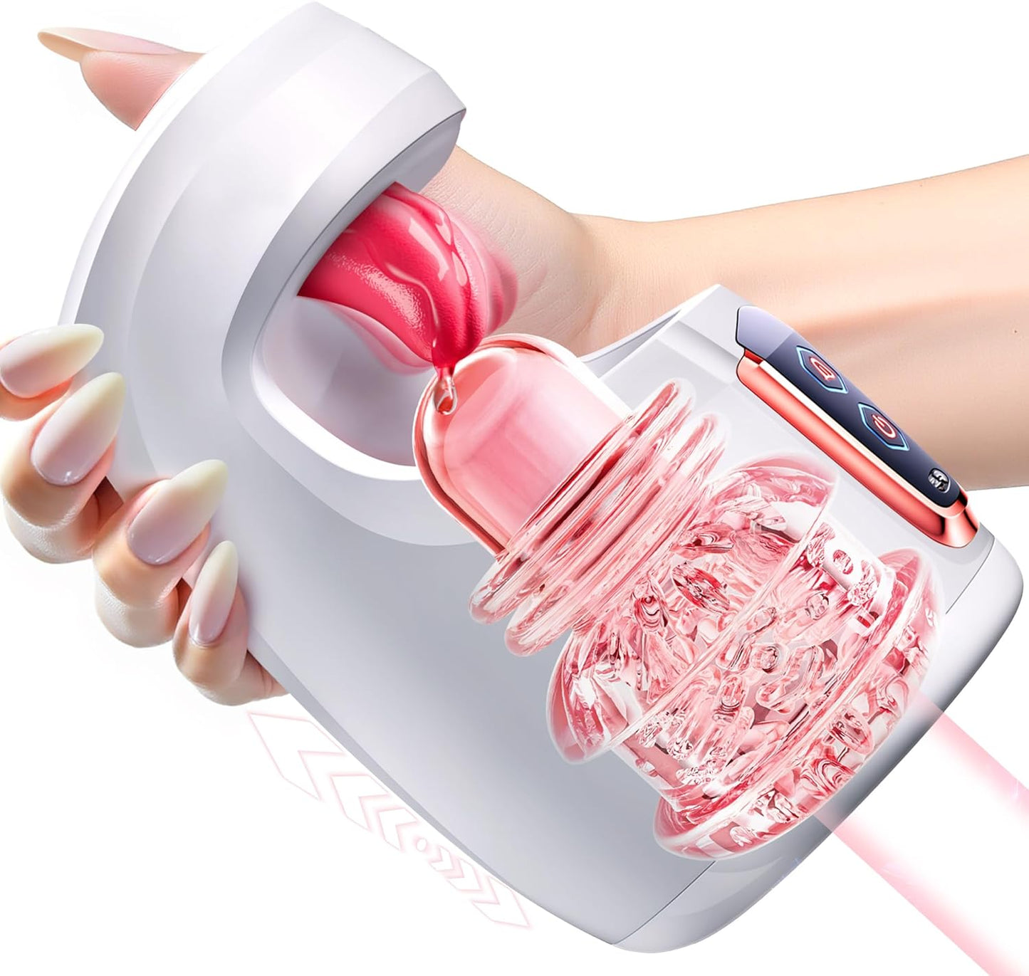 Sex Toys for Men Male Masturbator - Sex Toy with 10 Thrusting & 10 Real Sex Toys Tongue Licking Modes Blowjob Sex Machine Stroker for Training Stimulation Increase Endurance Male Sex Toy