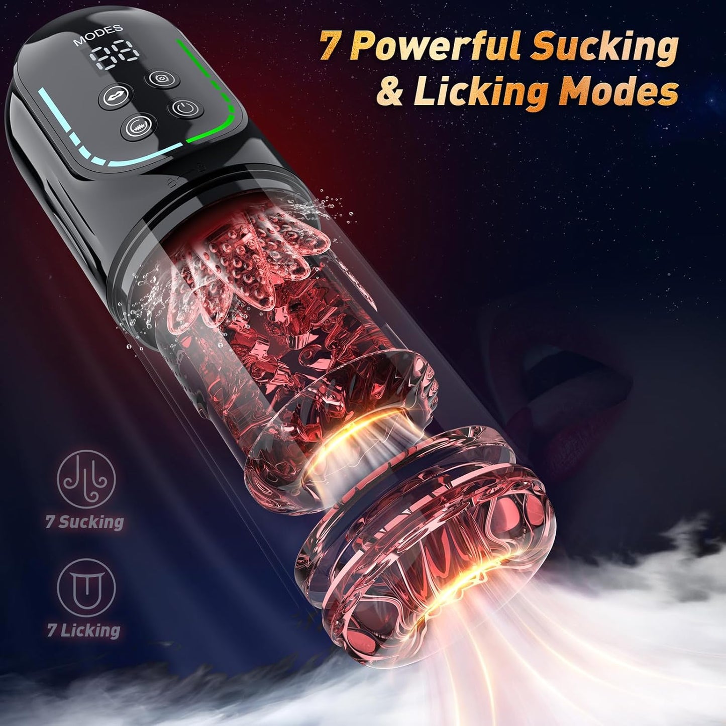 Male Masturbator Penis Pump - AI-Powered Pocket Pussy Male Sex Toys for Men with 7 Thrusting Rotating Sucking Licking Modes,Waterproof Sex Toys - Pumps & Enlargers with LCD APP Control