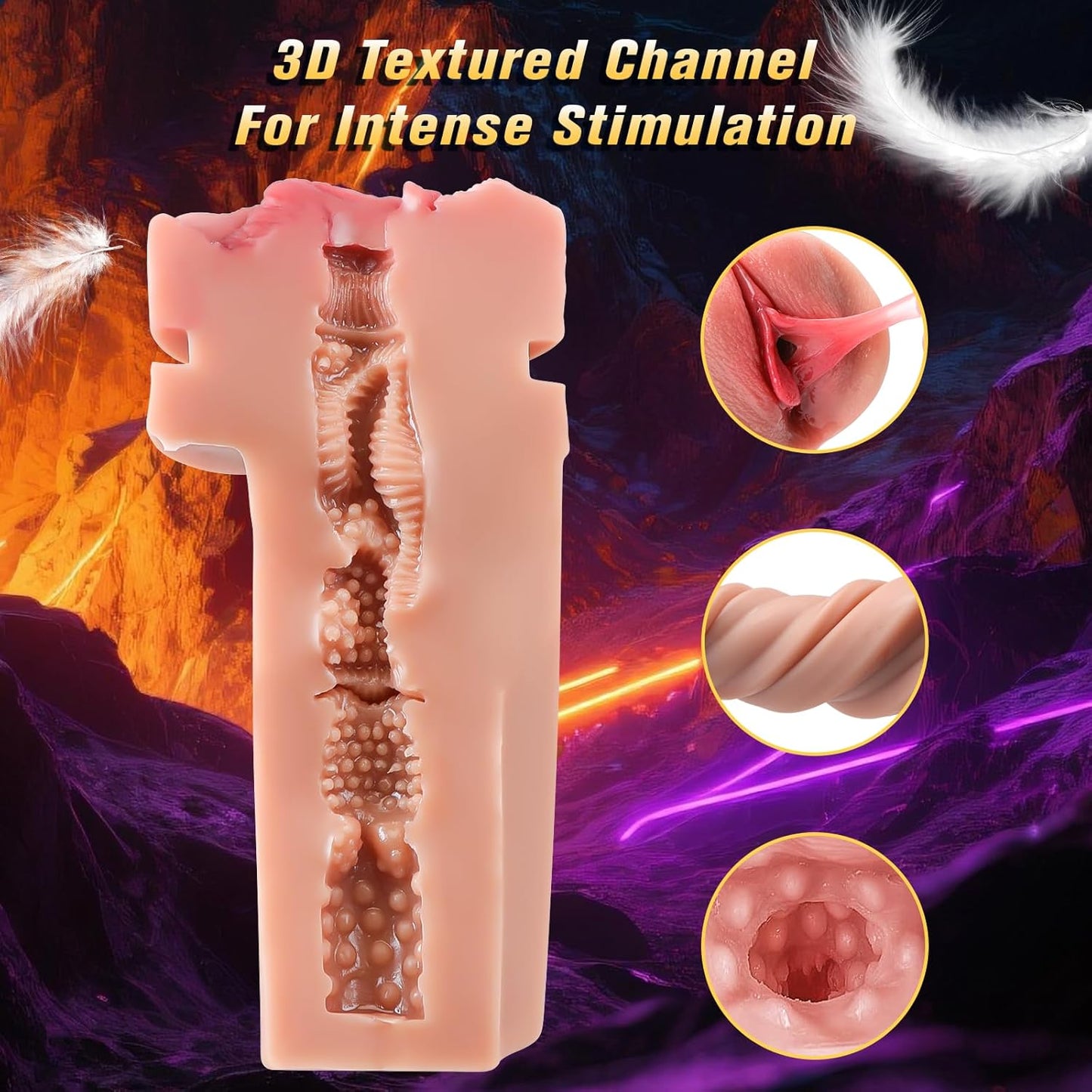 Male Masturbator Sex Toys for Men - Vibrating Pocket Pussy with 5 Sucking Blowjob Modes, 9 Vibration Modes Penis Pump Adult Sex Toy, 3D Realistic Texture Vaginal, Soft Sleeve Couple Sex Toys & Game
