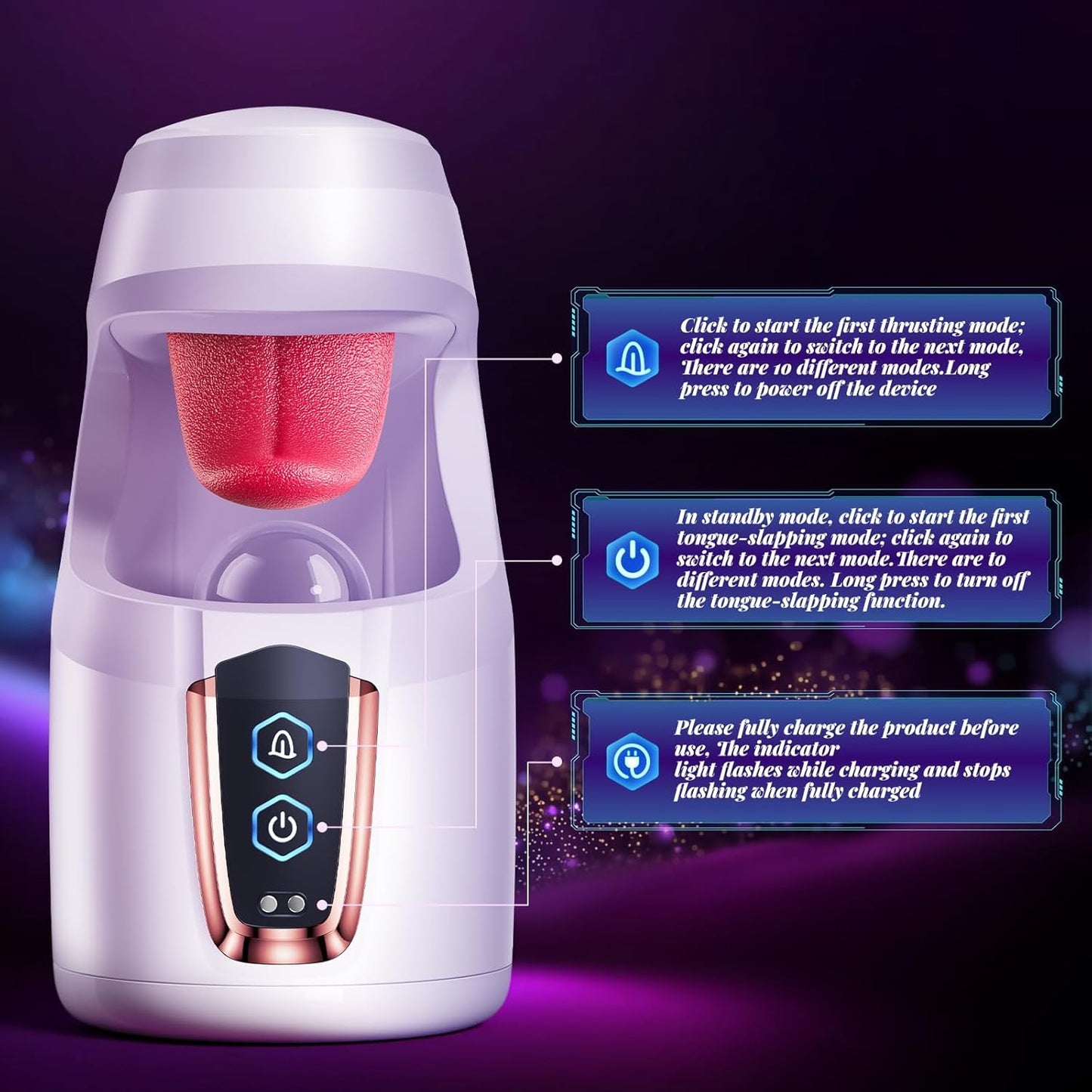 Sex Toys for Men Male Masturbator - Sex Toy with 10 Thrusting & 10 Real Sex Toys Tongue Licking Modes Blowjob Sex Machine Stroker for Training Stimulation Increase Endurance Male Sex Toy