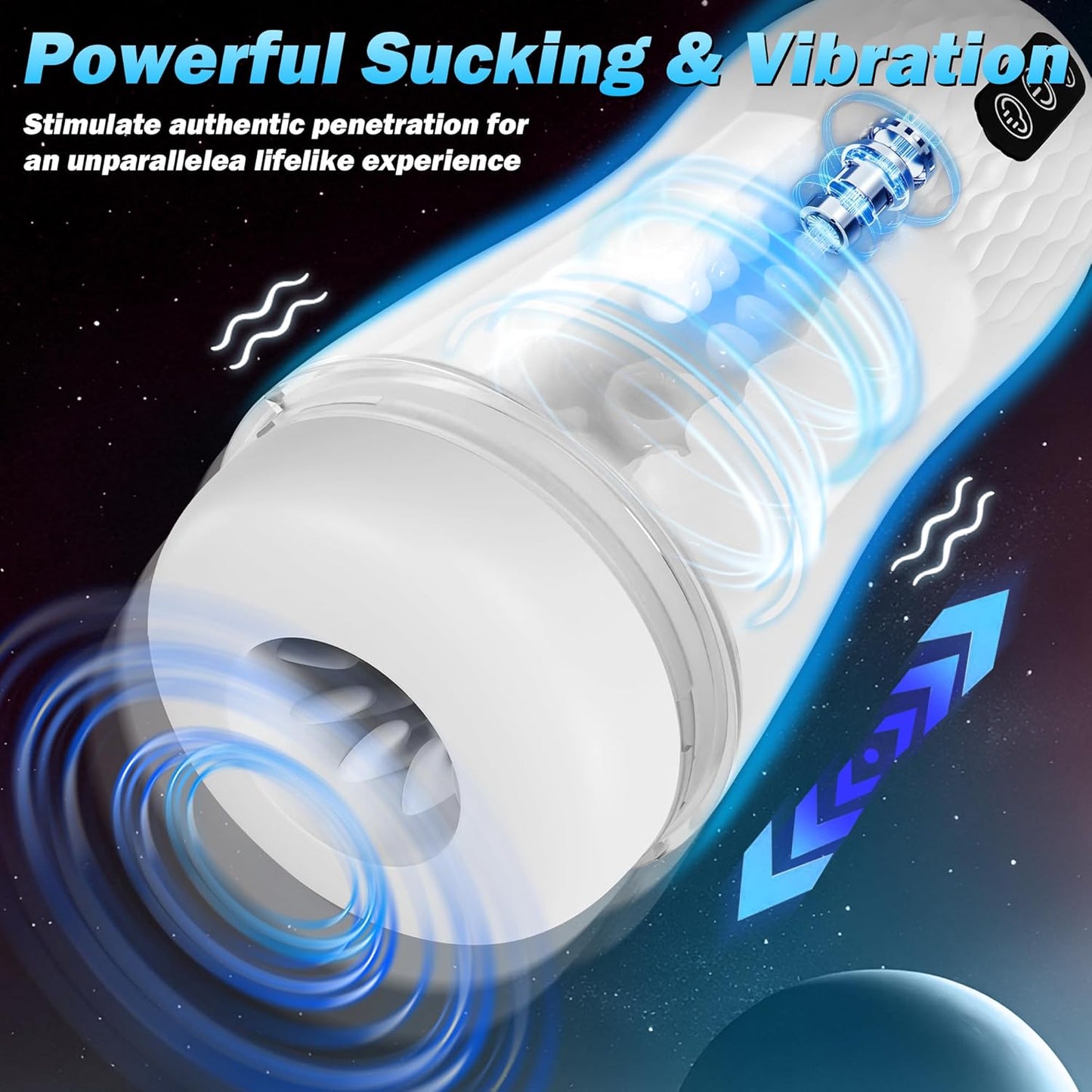 Automatic Male Masturbator Penis Pump，Sex Toys for Men Pocket Pussy Male Stroker Blowjob Machine with 5 Sucking & 10 Vibrating