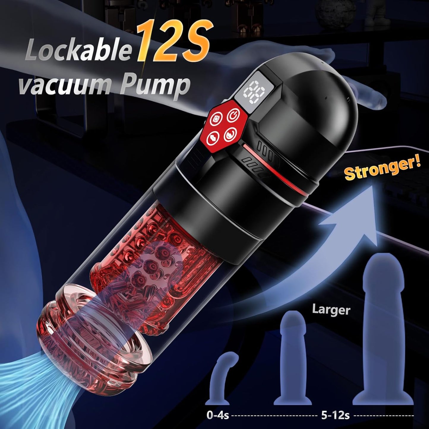 Male Masturbator Penis Pump - AI Sync Male Sex Toys for Men with 12 S Vacuum Pump & 7 Thrusting Rotating Vibrating Sucking Licking Adult Toys Mens Sex Toys Pocket Pussy Pumps & Enlargers