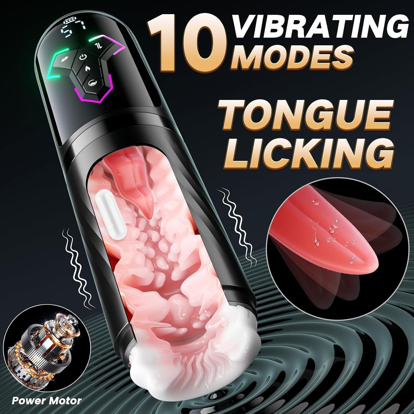 Heating Male Masturbator Penis Pump, Upgrade 5 in 1 Male Sex Toys for Men with 10 Vibrating&Licking 7 Thrusting&5 Sucking Modes, Adult Sex Toy Machines Devices Pocket Pussy Sex Toys-S&M Floggers