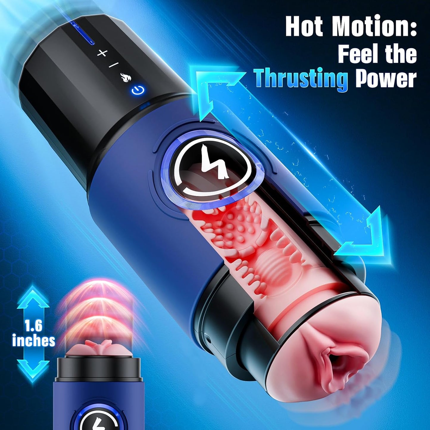 Male Masturbator Sex Toys for Men - AI & APP Control Thrusting Male Stroker with 360° Heating, 5-Speed Smooth Motion Adult Mens Sex Toy, Silent Brushless Motor, Pocket Pussy Sleeve Massage Kits