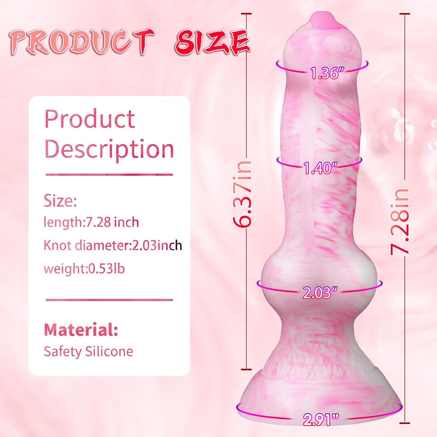 Knot Dog knotted Dildo Fantasy Monster Wolf Dildo with Suction Cup, Animal Giant Penis Anal Butt Training Stretcher Plug for Women Men