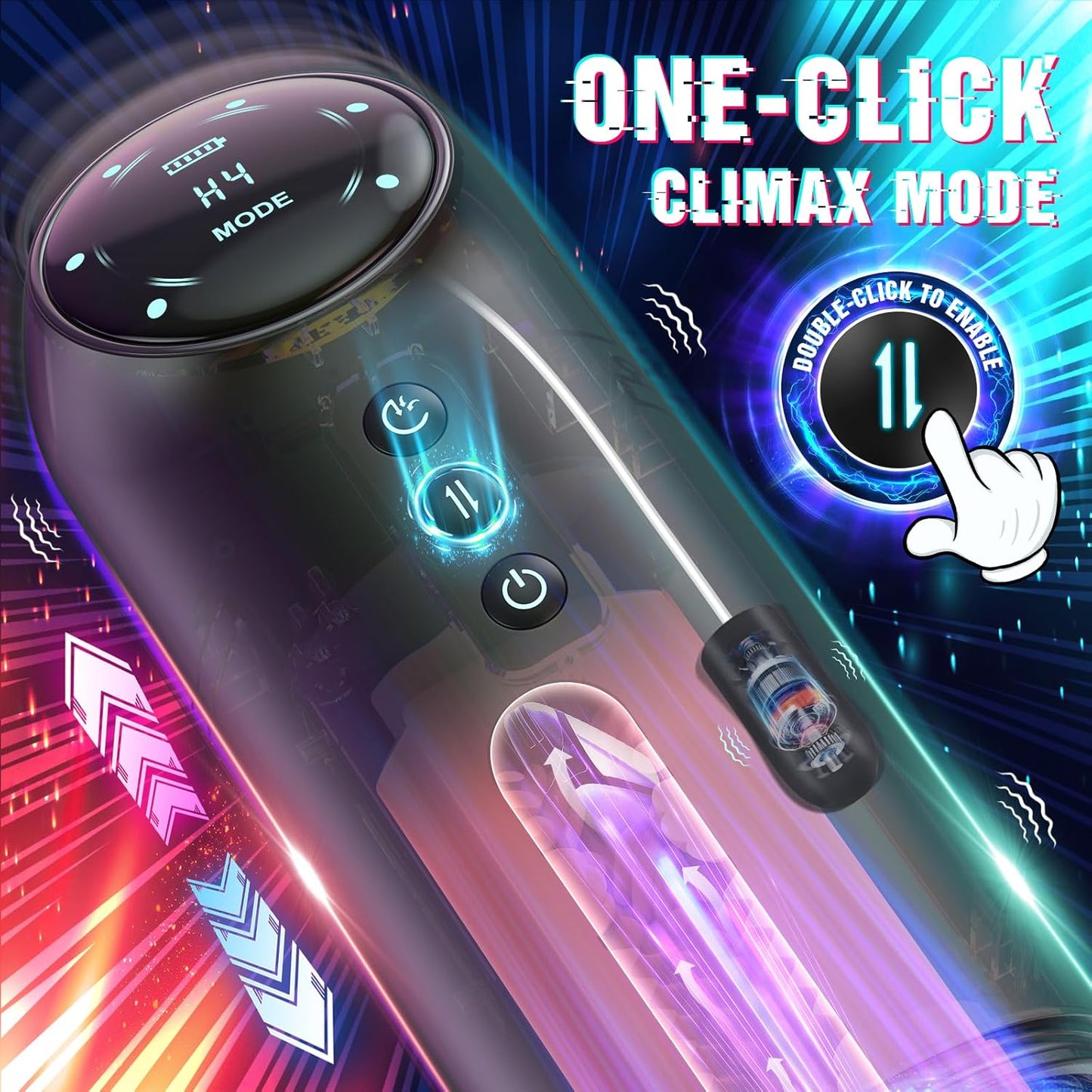 ON-FIRE Automatic Male Masturbator Adult Toys Male Masturbators with 4 Thrusting &4 Sucking &10 Vibrating Modes