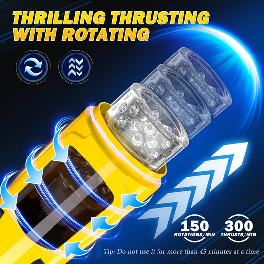 Cafatop Sex Toys for Men Male Masturbator - Automatic Masturbators Cup with 7 Thrusting &Rotating Modes for Penis Stimulation, Electric Pocket Pussy Stroker, Adult AI Sync Sex Toy Blowjob Sex Machine