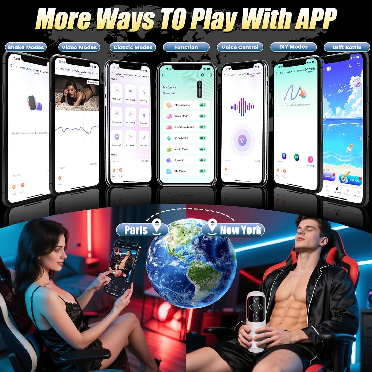 Heating Male Masturbator Penis Pump - Upgrade 5 in 1 Male Sex Toys for Men with 10 Vibrating & Licking 7 Thrusting & 5 Suck Modes, Adult Sex Toys Pocket Pussy APP Control Sex Furniture - Bedding