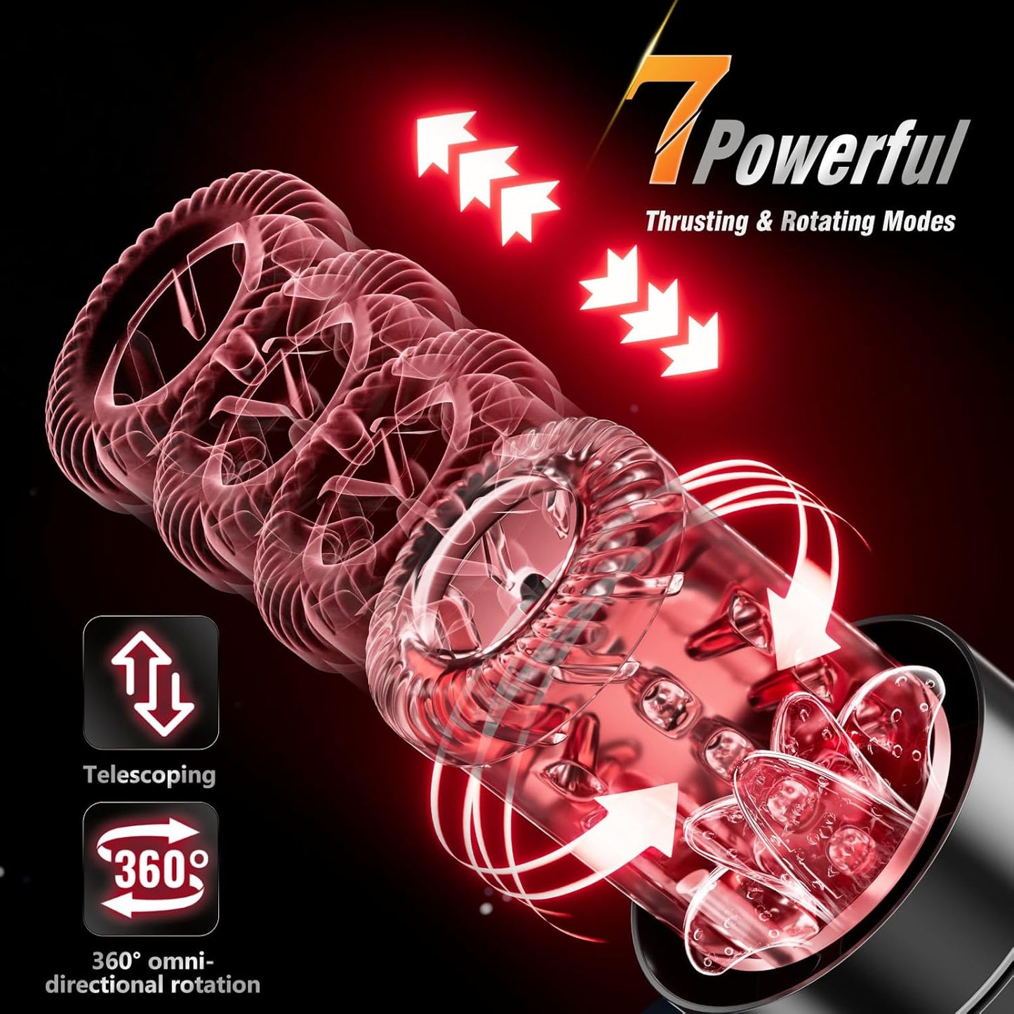 Male Masturbator Penis Pump - AI Sync Male Sex Toys for Men with 12 S Vacuum Pump & 7 Thrusting Rotating Vibrating Sucking Licking Adult Toys Mens Sex Toys Pocket Pussy Pumps & Enlargers