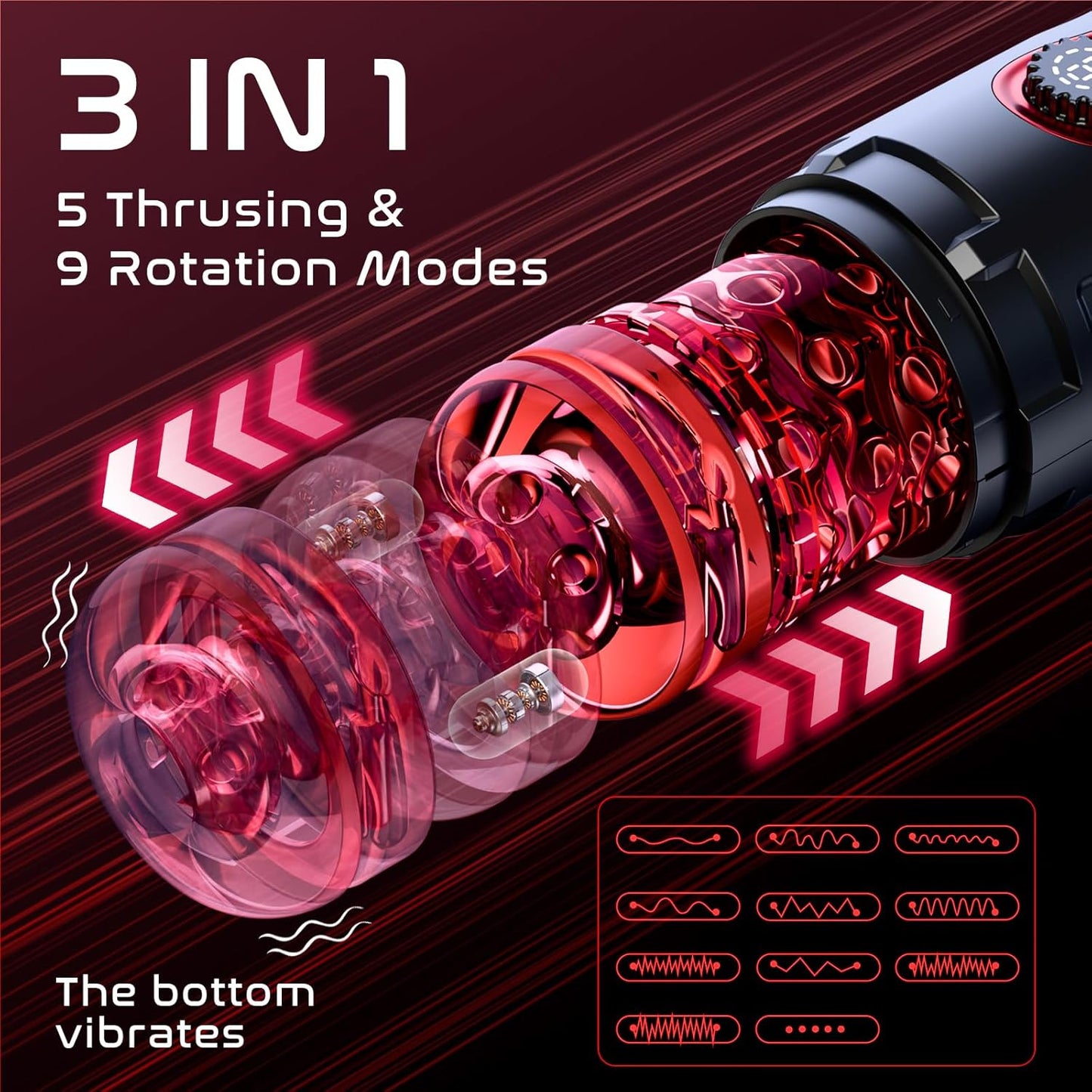 Pocket Pussy Automatic Male masturbator Penis Pump -Sex Toy formen VIIGOO Male Sex Toys with 5 thrustings & 9 rotations Masturbation Cup Adult Toy Stroker,Blowjob Sex Machine for Men's Toy