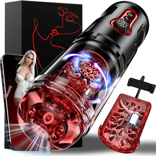 Pocket Pussy Automatic Male masturbator Penis Pump -Sex Toy formen VIIGOO Male Sex Toys with 5 thrustings & 9 rotations Masturbation Cup Adult Toy Stroker,Blowjob Sex Machine for Men's Toy