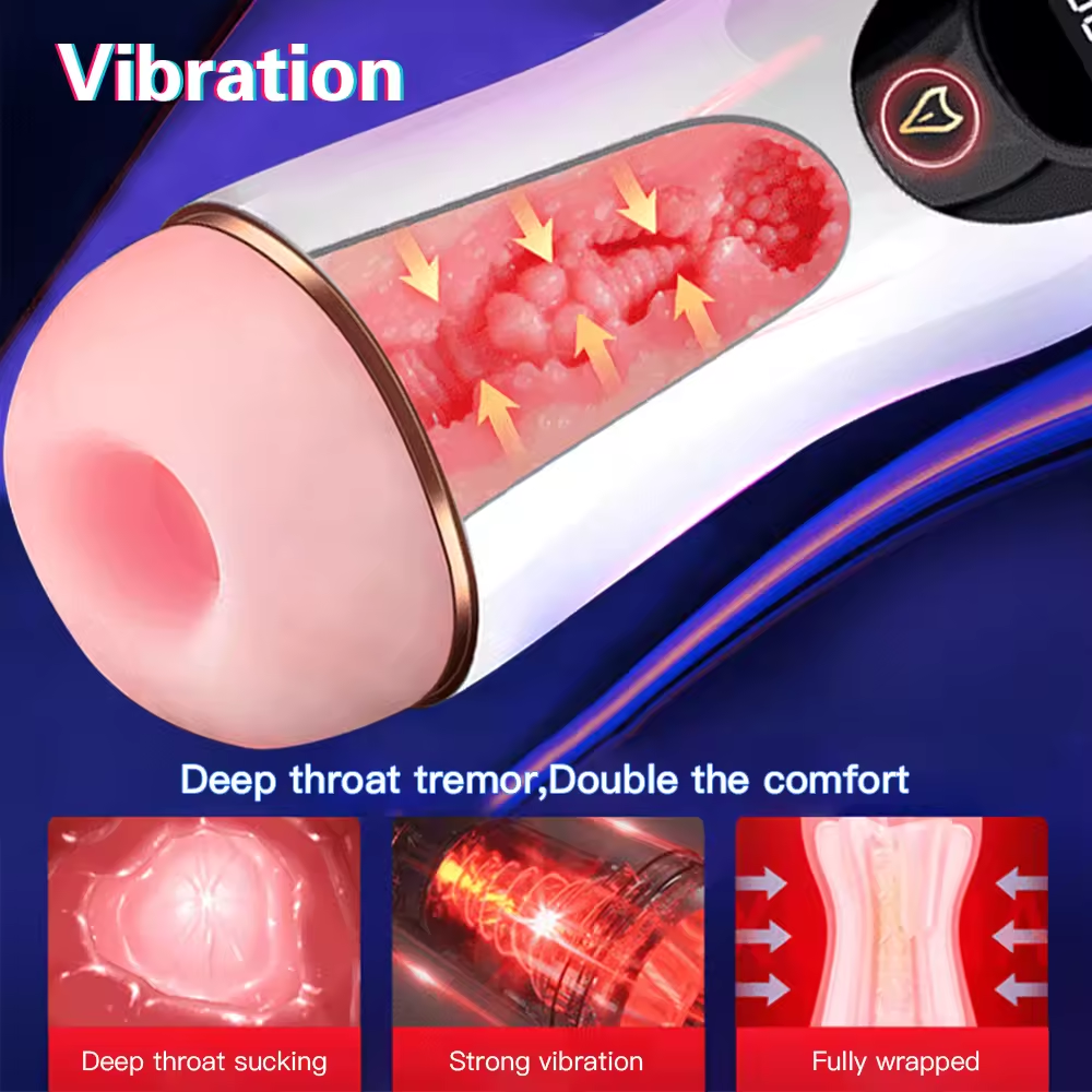FOX M30 Automatic Male Masturbator Cup Sucking Vibration Real Vagina Pocket Pussy Penis Oral Sex Machine Toys For Man
