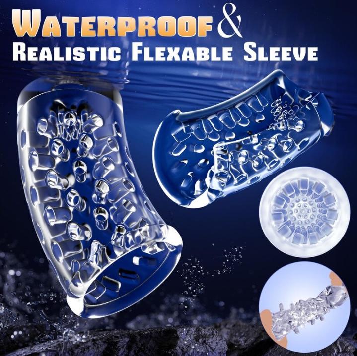 Removable textured sleeve for an automatic male masturbator