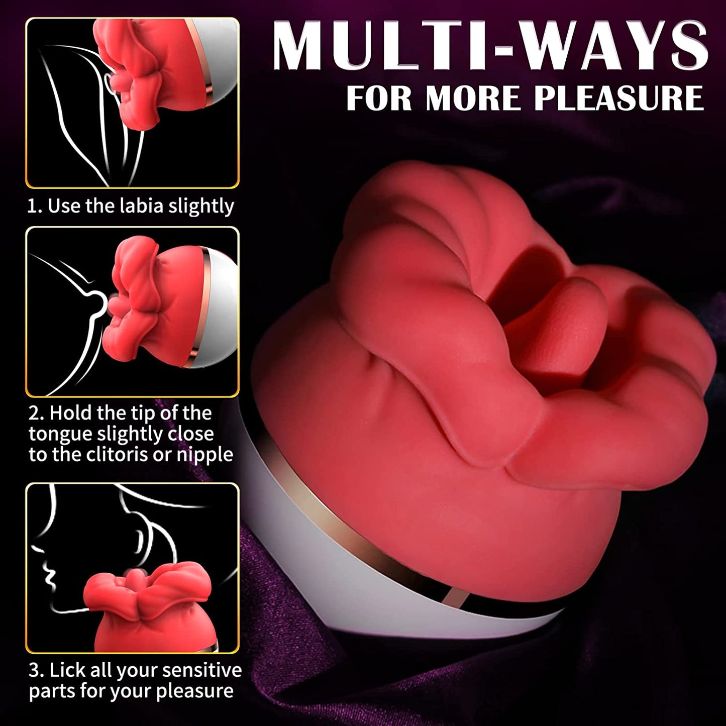 BOBOTONGUE - Big Mouth Big Enjoy Tongue Shaped Licking Suction Stimulator