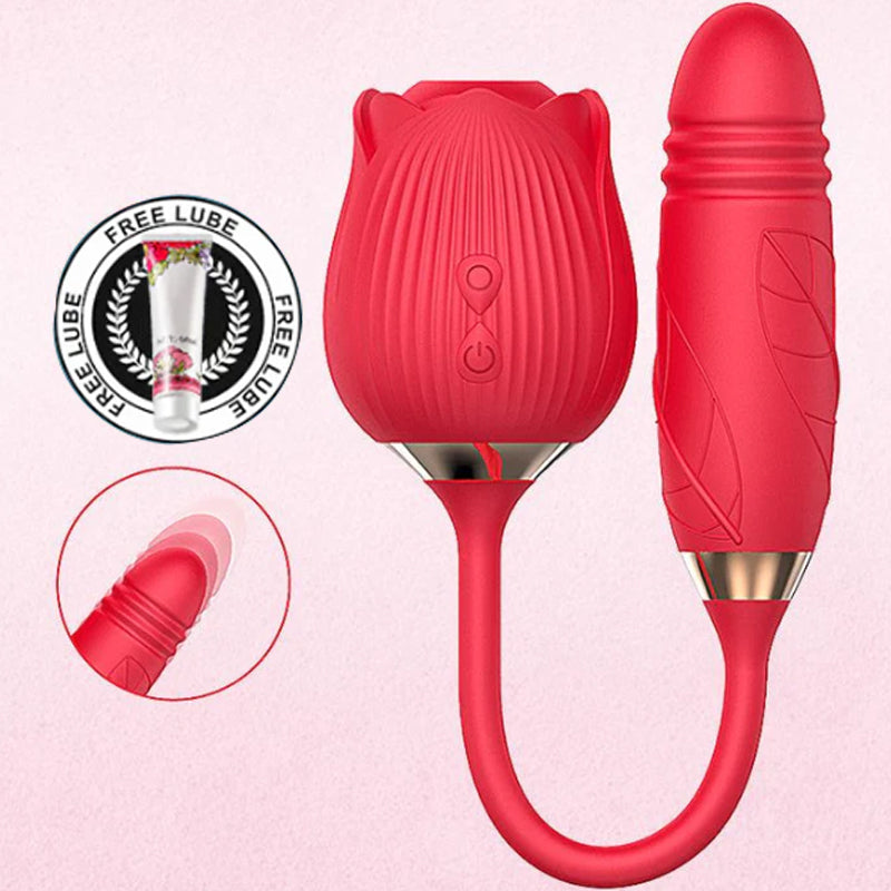 Rose Sex Toy 2 In 1 Sucking & Bullet Vibrator