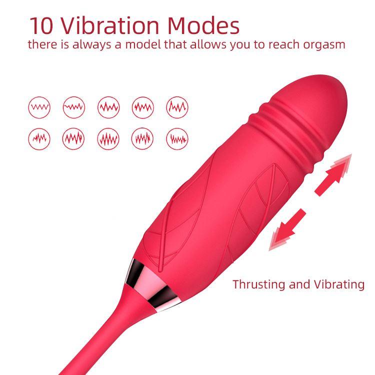 Female Flower Rose Sex Toy Deluxe 2 In 1 Pro Sucking Bullet