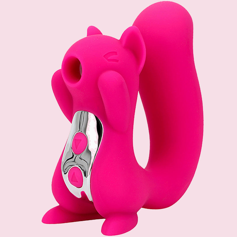 Cute Squirrel Vibrator Adult Sex Toy Hot Pink Sucking & Vibrating